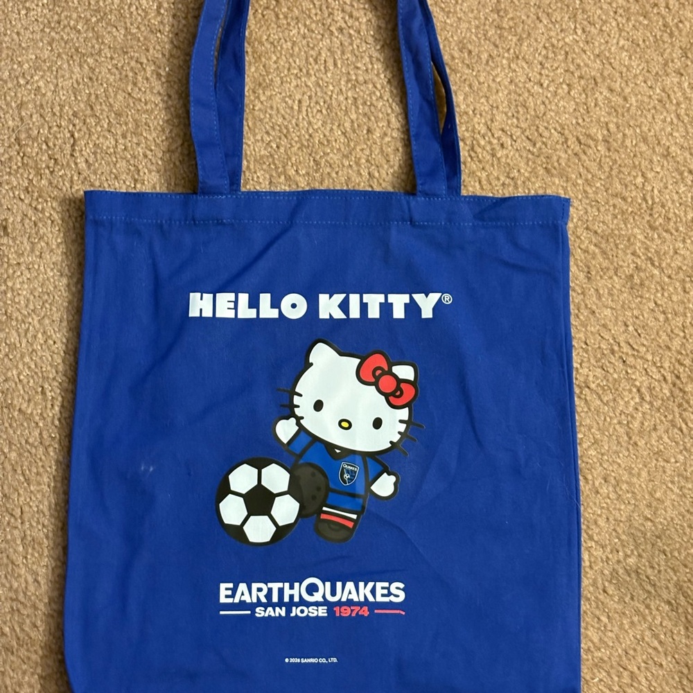 Hello Kitty Blue Soccer Tote with Red Bow